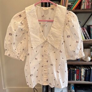 Levi’s Floral Embroidered White Blouse